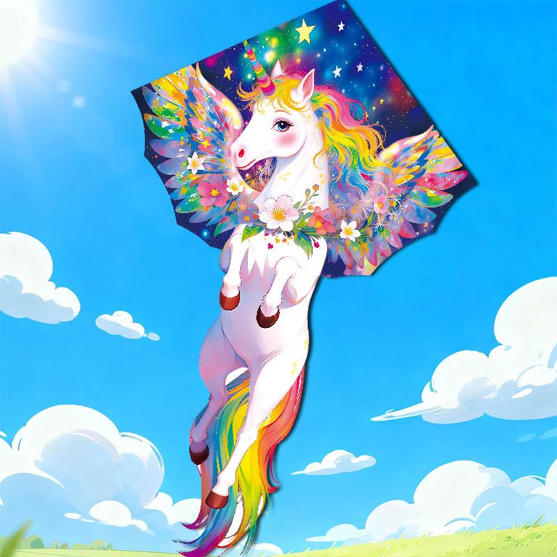 Rainbow Unicorn Pegasus Kite: Children s Colorful Cartoon Kite