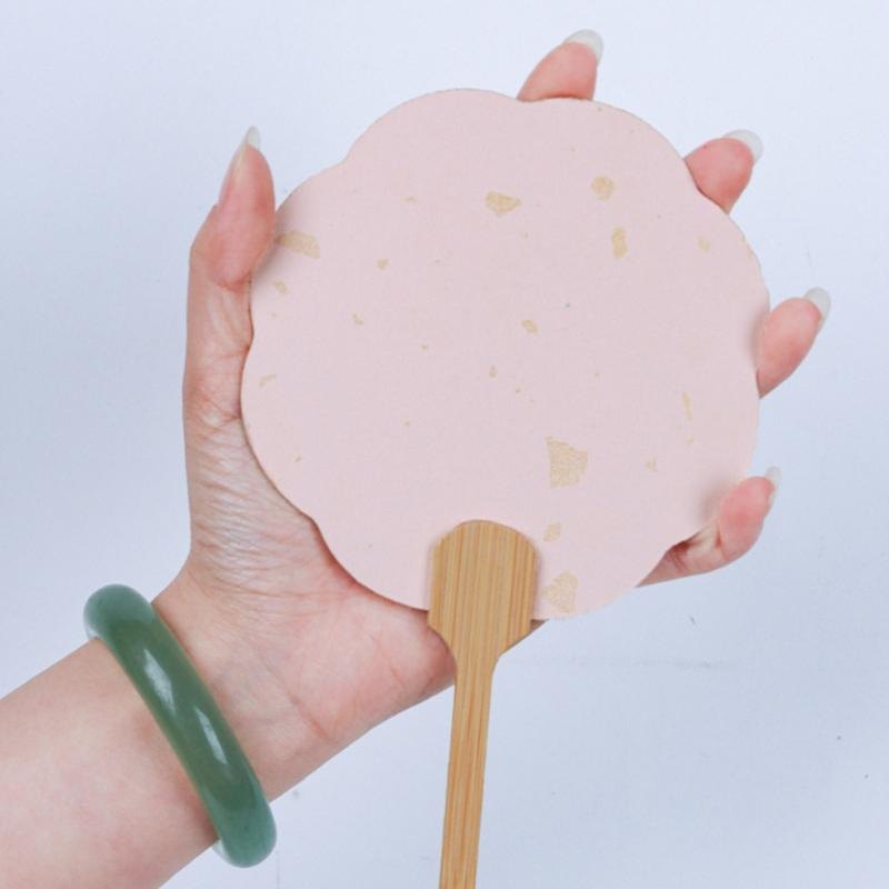 Ancient Fan Paper Hand Fan Round Rice Paper Fan Blank Chinese Painting Group Fan Party Gift Home Decorations