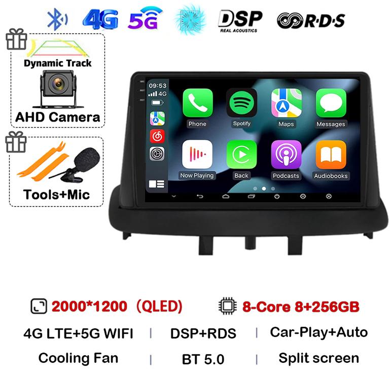 Android 14 Carplay Auto For Renault Megane 3 Fluence Samsung SM3 2008 2009 2010 2011-2014 Car Radio GPS Multimedia Player Stereo