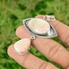 925 Sterling Silver Oval Scolecite Gemstone Anniversary Bezel Ethnic New Pendant