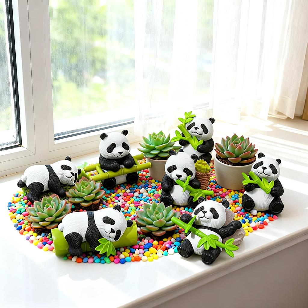 8 Resin Bear Ornaments, Resin Bear Sculpture, Decoration, Animals, Suitable For Garden, Micro-, Moss And Cake Decoration.