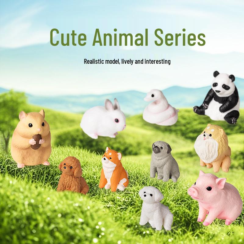 Solid Cute Animal Models: Squirrel, Shiba Inu, Teddy, Hamster, Panda, Flying Squirrel Car/Desktop Ornaments