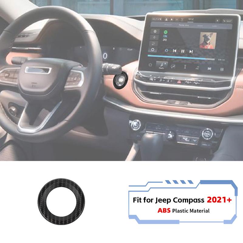 

Car Interior Center console Sides Air Trim Cover Gear Ring Decoration Stickers Kit for Jeep Compass Up,Carbon Grain Black One click start ring