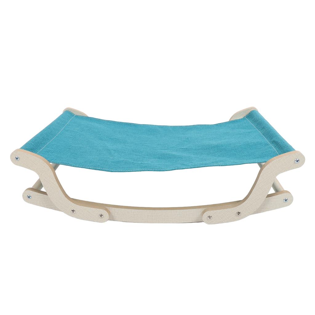 Elevated Cat Hammock Breathable Easy Assembly Washable Wooden Cat Swing Bed for Indoor