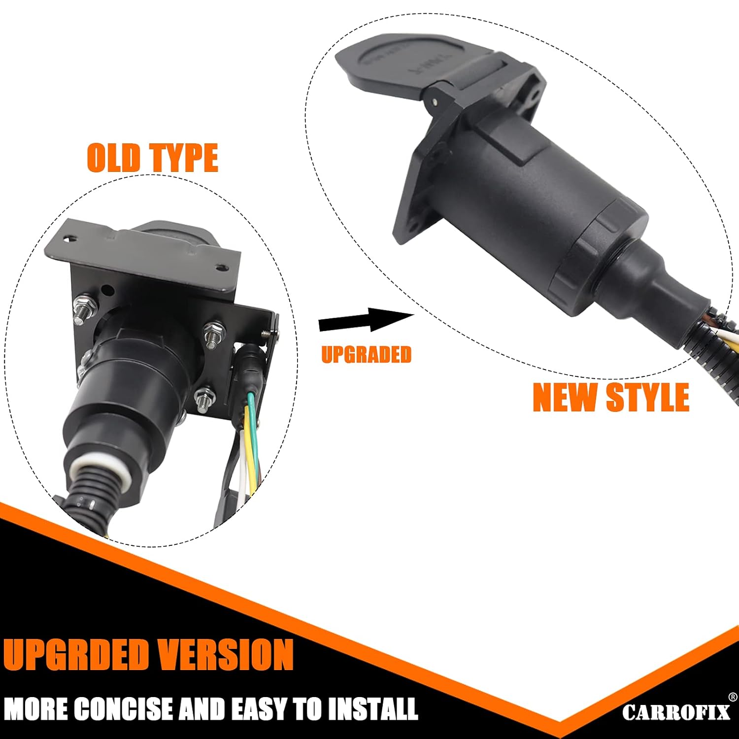 Universal Fit 4-Way to 7-Way RV Blade and 4-Way Flat Female Trailer Wiring Adapter Connector Kit