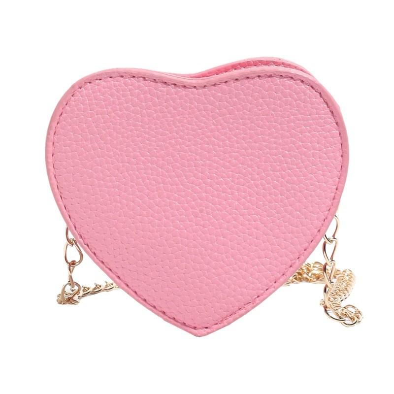 Pu Mini Heartshaped Shoulder Bag With Zipper Closure For Daily Use