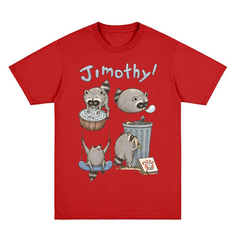 T-shirts Mignons Raccoon Jimothy T-shirt Drôle Panda Poubelle Coton Confortable Esthétique Cottagecore Cadeau Amoureux des Animaux Vêtement Unisexe