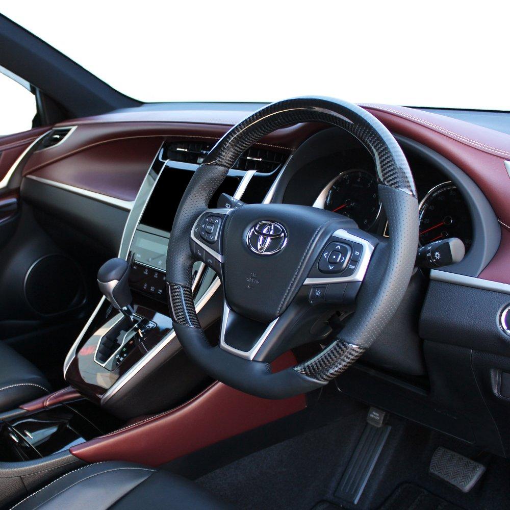 REAL Steering Wheel [For Toyota Harrier (60 Series)] Premium Series Black Carbon Fiber U60-BKC-BK