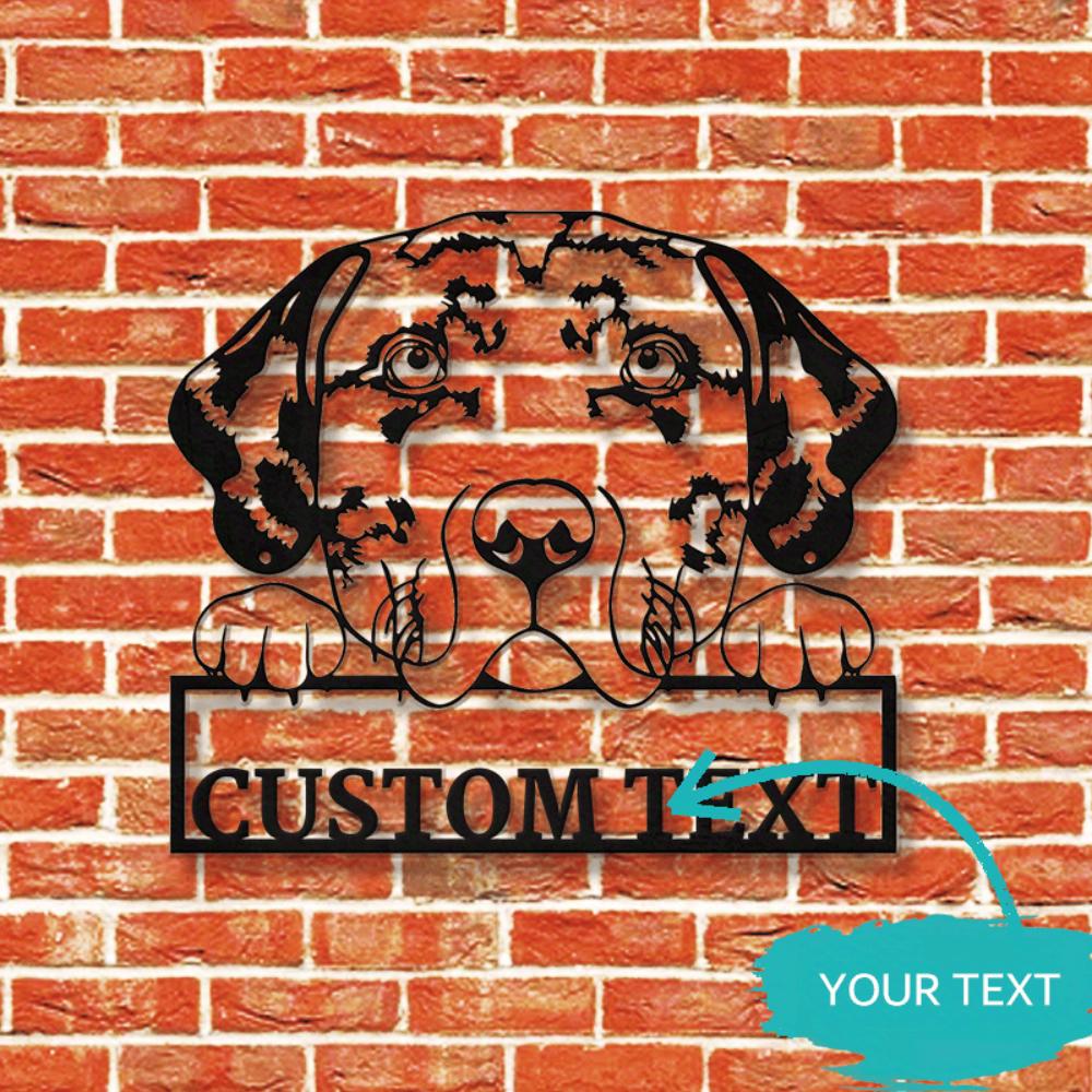 Unique Personalized Catahoula Leopard Dog Metal Wall Art Custom Name Sign Home Decor Gift for Dog Lovers