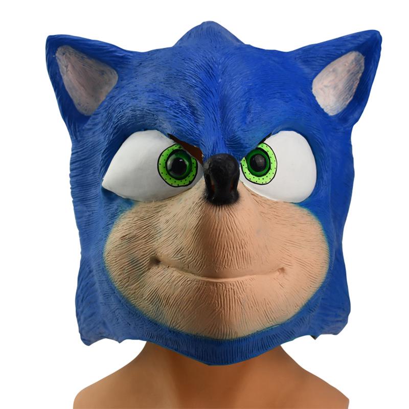 Sonic Red & Blue Latex Mask - Adult Cosplay Headgear