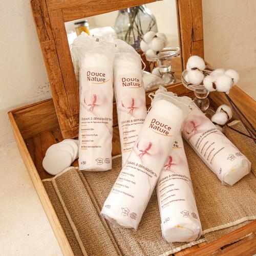[Douce Nature] French Organic 100% Pure Cotton Hypoallergenic Round Pads, 5 X 80 Sheets (20230310-01)