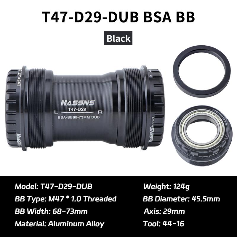 HASSNS T47 Bottom Bracket BSA Mtb Central Movement DUB Bicycle Hollowtech Central Movement Mountain Bike Ceramics BB 68-73MM