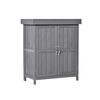 Armadio per attrezzi in abete resistente alle intemperie, doppia porta, 2 scomparti, grigio scuro, 74x43x88 cm