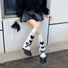 Spider Knitted Leg Warmers Heart Lolita Boots Cover Breathable Knee High Girls Stockings  Student
