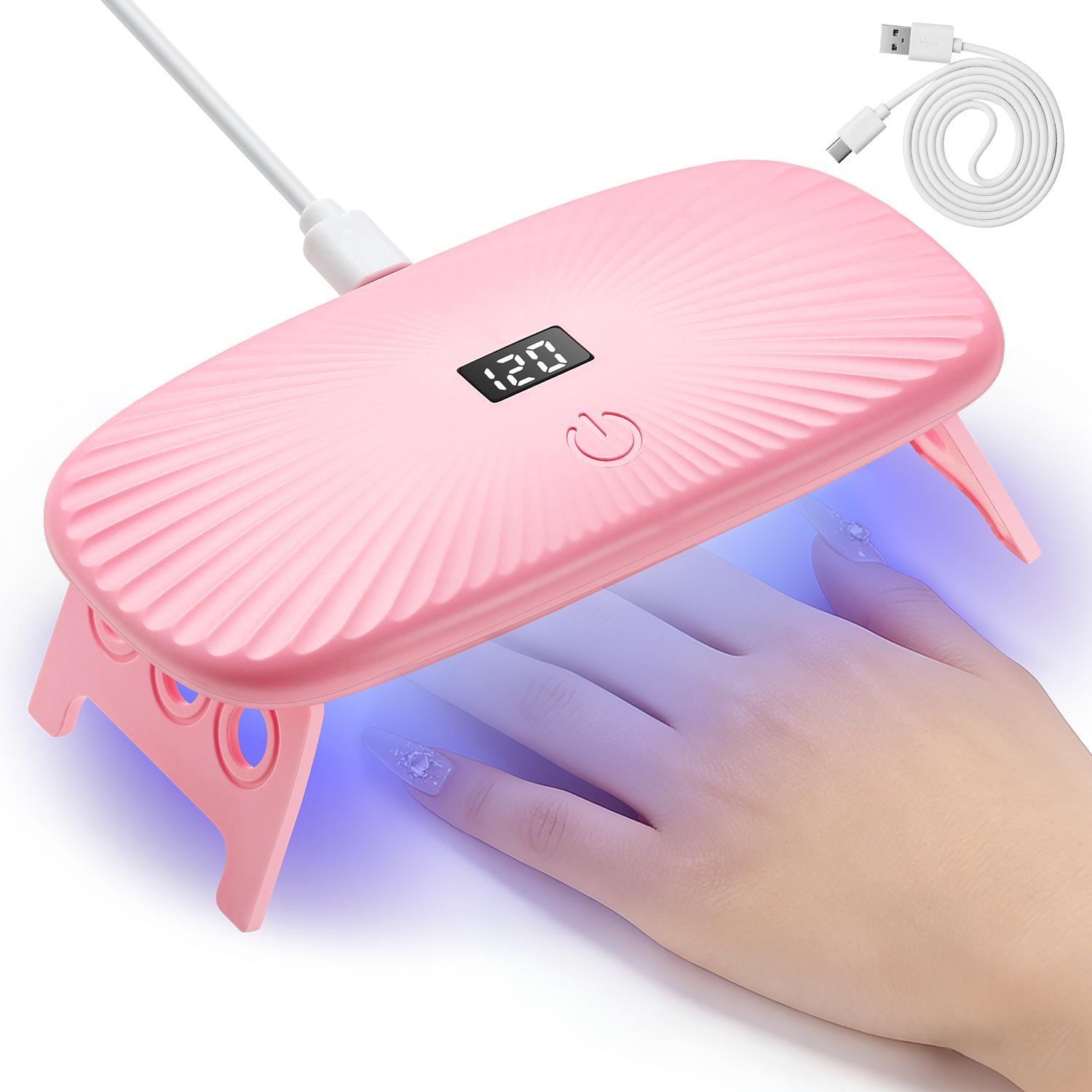 

DianaBeauty UV Led Nail Lamp Handheld Nail Dryer with 4 Timer Settings and Foldable Holder 12 LEDS Portable UV Lamp for Manicure USB