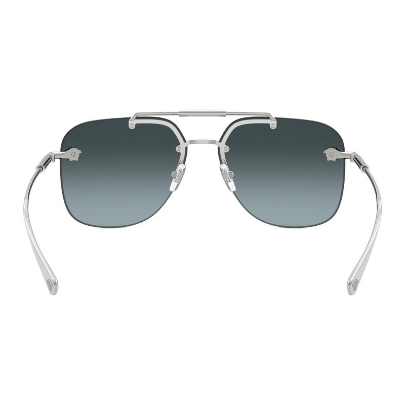 Versace Temple Lettering Metal Aviator Sunglasses Women's Silver 65990210 VE 2296 1000V1-Silver 60/14/145 - h.52