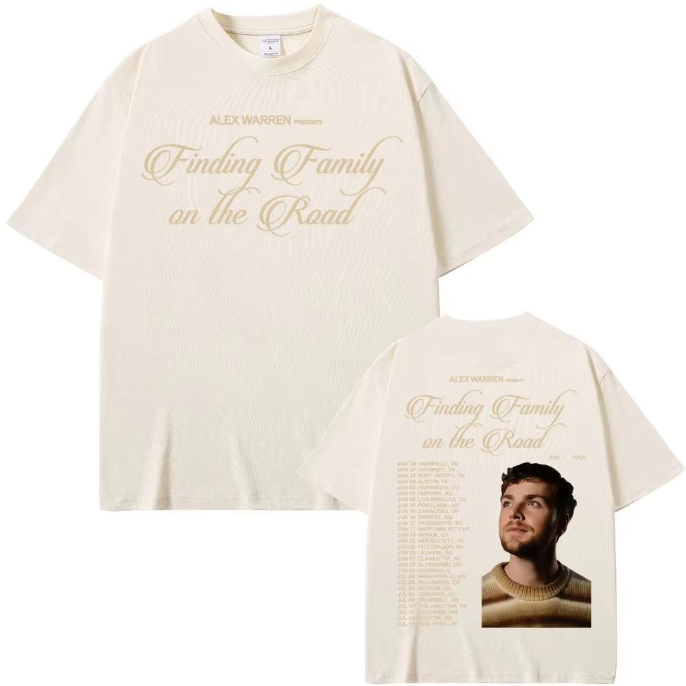 Alex Warren Finding Family on The Road 2026 Tour Tshirt Summer Unisex Women Luxury Cotton Oversize Tshirt Y2K Unisex Shirt S