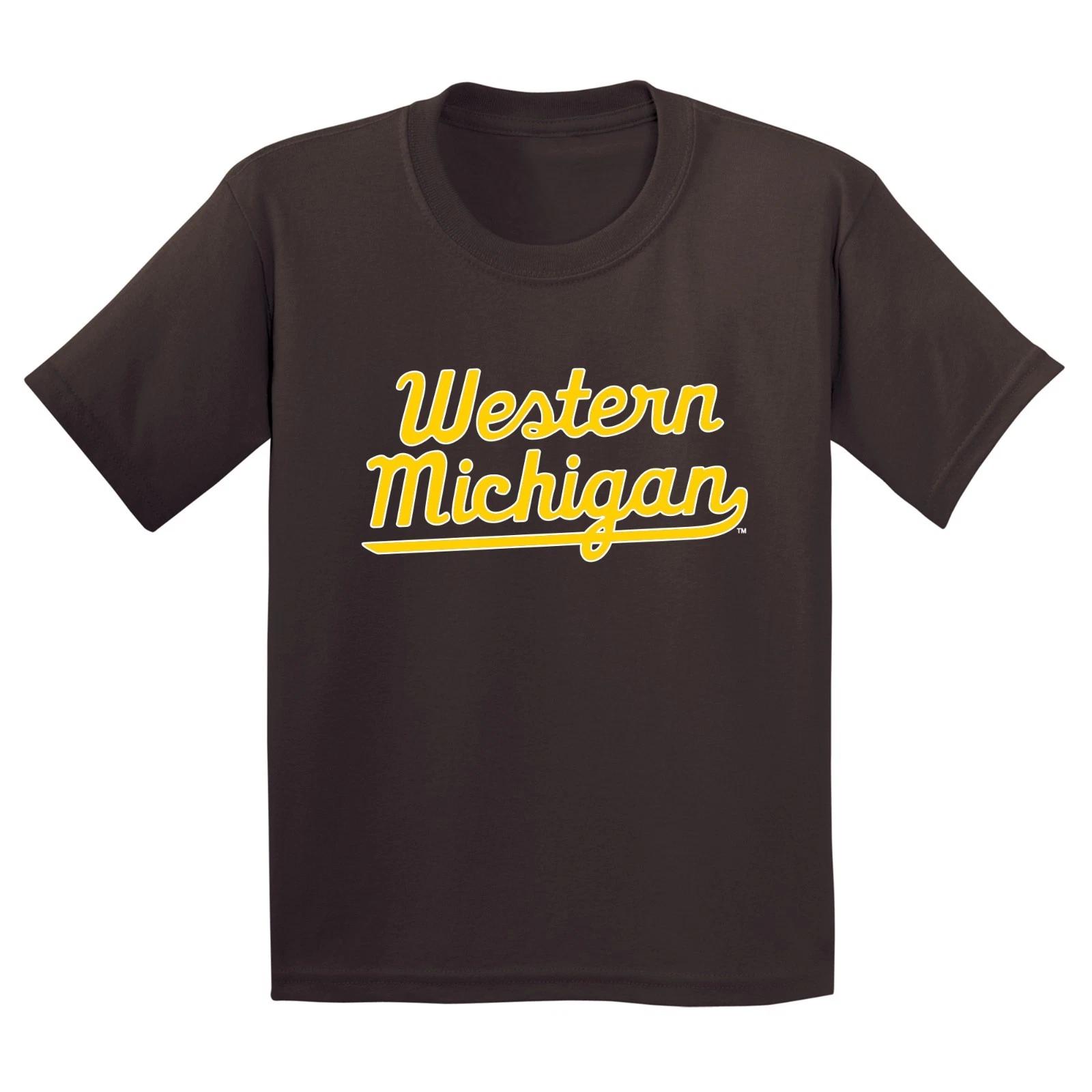 Western Michigan Broncos Script Wordmark Youth T-Shirt - Dark Chocolate L