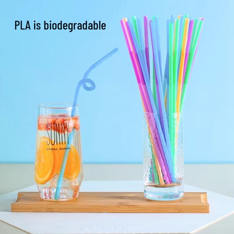 ZISIZ Disposable Colorful Bent Art Straws