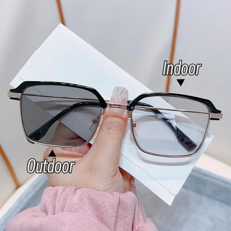 

Мужские очки для пресбиопии с высоким разрешением и защитой от синего света, фотохромные очки для чтения, металлические, модные, классические очки для дальнозоркости anti blue light 0