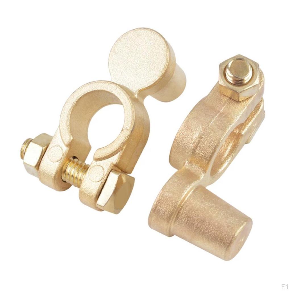 Positive & Negative Battery Terminal Clamps Accessory Brass Quick Connector Set for Trailers Trucks