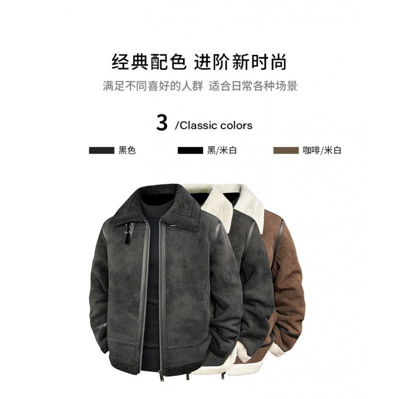 Mens Winter Fleece Jacket Warm Thick Sherpa Lined Cotton Coat Young Adults
