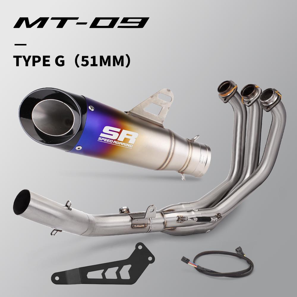 Motorcycle Exhaust Escape Slip On For MT09 MT-09 Tracer 9 900 GT XSR900 2020-2023 Front Link Pipe 51mm Muffler