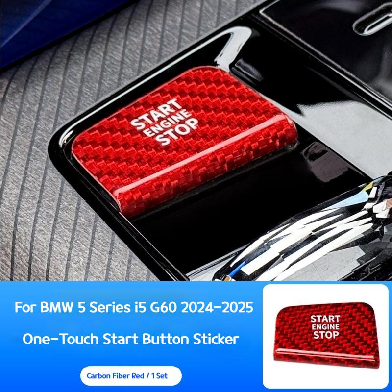 

For BMW 5 7 X3 series i5i7 G45 G60 G70 2025-2026 Real carbon fiber one-key start button decorative stickers interior accessories