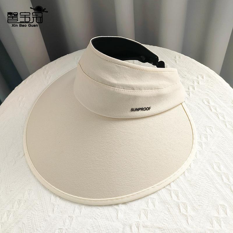 Summer vinyl large brim sunshade sunscreen hat children's outdoor fashion versatile foldable empty top sun hat