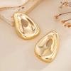 SHIXIN Exaggerated Irregular Geometry Smooth Metal Stud Earring for Women Fashion Hollowout Piercing Ear Daily Wear Jewelry Gift