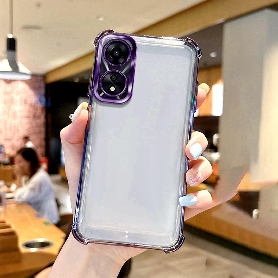 Airbag Stoßfestes Objektivetui Für Realme C30 C33 C35 C53 C51 C61 C63 OPPO A98 5G A79 A38 A18 A53 A15 A76 A96 A72 A16 Beschichtung Silikon Rückseite Klare Hülle