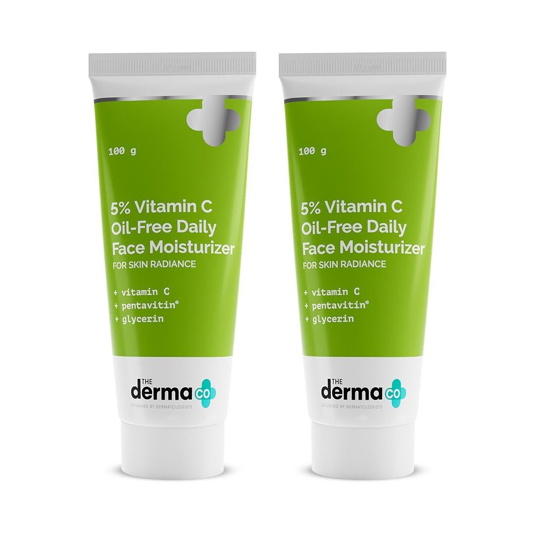 

The Derma Co 5% Vitamin C Oil-Free Daily Face Moisturizer 100 g Pack of 2 for Radiant Oily Skin