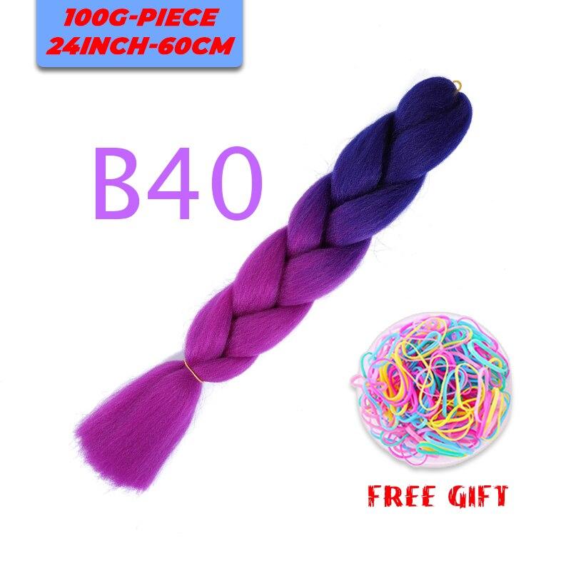 MERISIHAIR Single Ombre Color Synthetic Hair Extension Crochet Twist Jumbo Braiding Long Hair