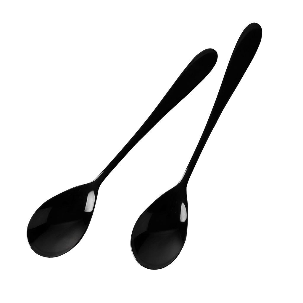 Pearl Metal Dessert Spoon Set of 2 Limited Edition Black Titanium Plated BLKP Black [BLKP] AZ-5031