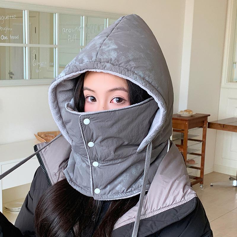 

Велосипедная теплая и холодостойкая шапка-пуловер Женская зимняя бархатная утолщенная шапка-шарф-маска Ветрозащитная шапка-ушанка one size серый