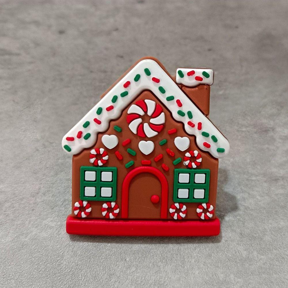 1/2Pcs Gingerbread House Shape Christmas Button Covers Reusable Easy to Install Closet Dresser Pulls
