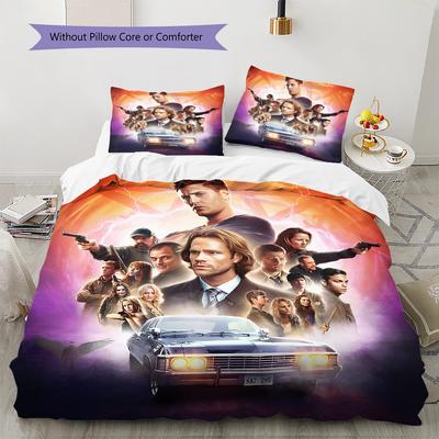 Supernatural Pattern Bedding,Quilt Set Quilt Cover Pillowcase Home Birthday Gift (1 * Duvet Cover + 2 * Pillowcase, Without Core)