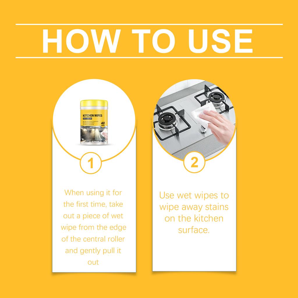 Küchenwischtücher, Multifunktionale Haushalts-Schwerölfleck-Reinigungstücher für Küchenarbeitsplatten, Kochfelder und Öfen 2ml