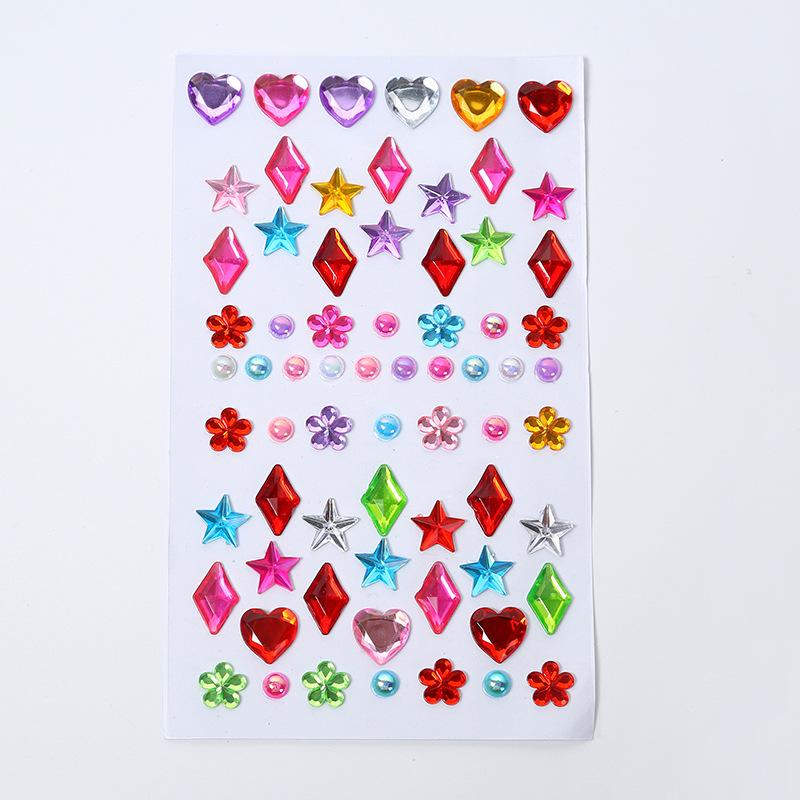 Children's 3D Crystal Gem Cartoon Stickers: Shiny Princess Rewards & Educational Stationery