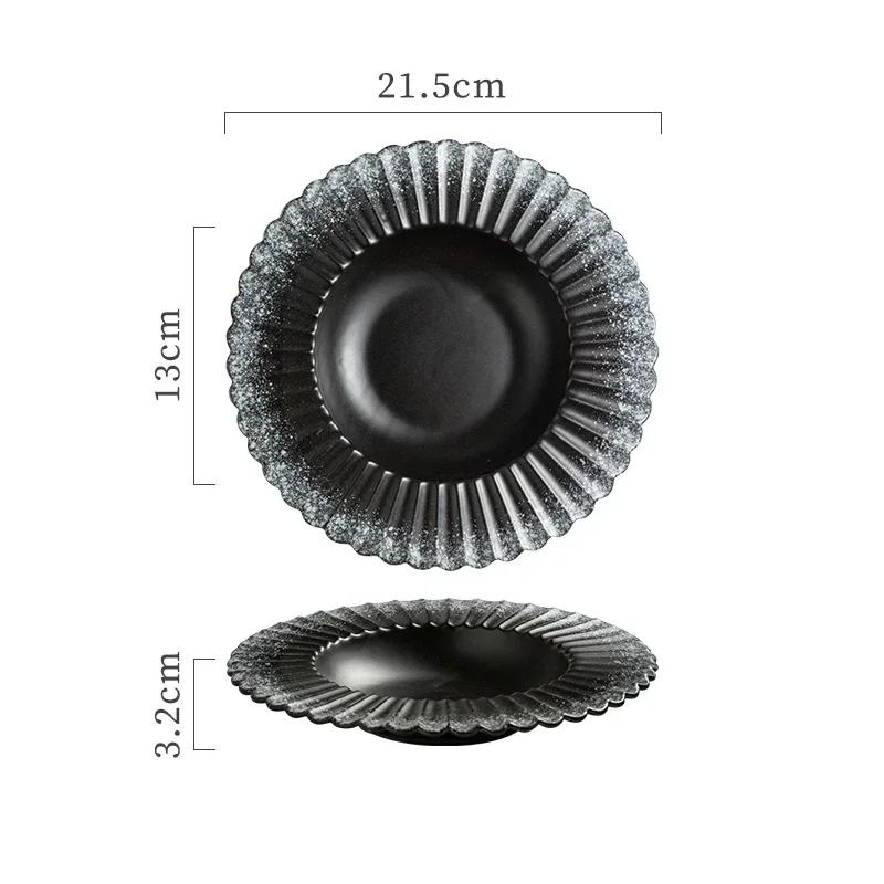 Lehký Luxusní Kreativní keramický talíř Luxusní restaurace Talíř na těstoviny Chutné pokrmy pro domácnost Jídelní talíře Jedinečné nádobí