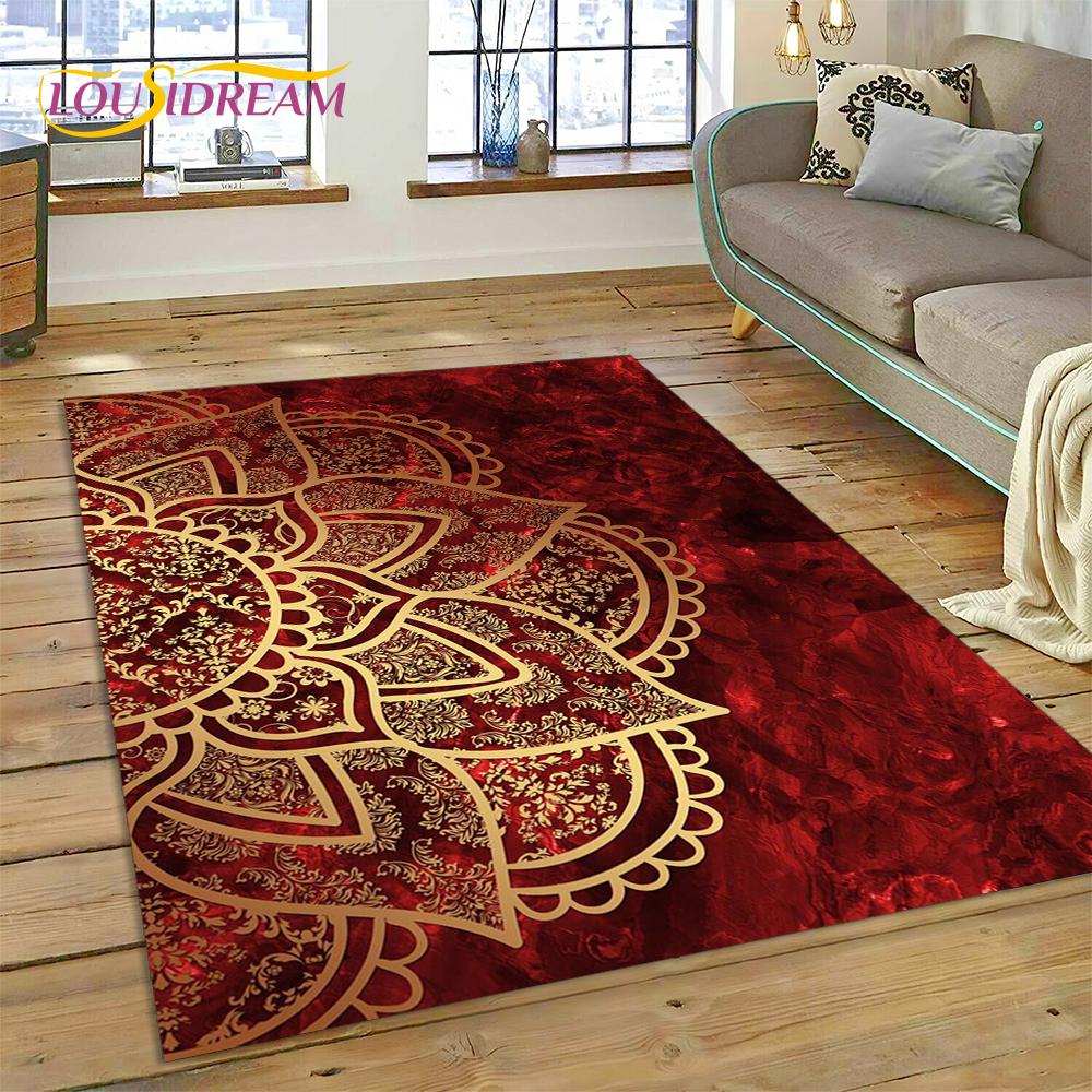 Meditace Mandala Bohemia Duch Přírody Jógový Koberec Kobereček pro Domácí Obývací Pokoj Ložnici Pohovku Dekorace, Oblastní Koberec Protiskluzová Podložka