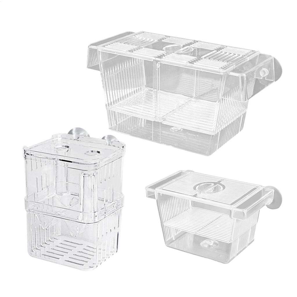 Aquarium Fish Breeder Box Clear Betta Fish Tank Fish Breeding Isolation Box Hatching Incubator Box For Baby Fish Shrimp Trap Box