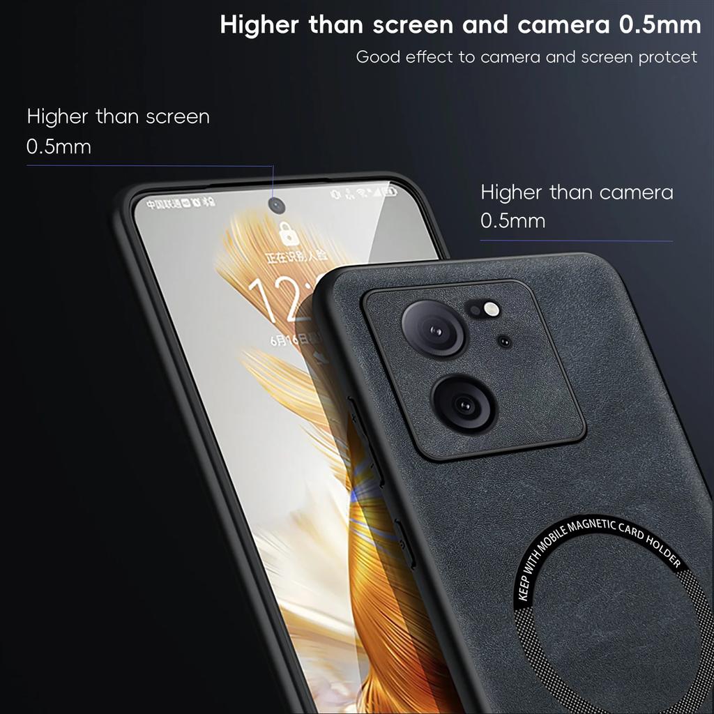 Magnetische Retro Leder Soft Case Für Xiaomi 13T Pro Xiaomi13T Pro 13TPro Kabelloses Laden Handyhülle Abdeckung