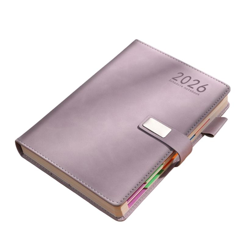 Agenda 2026 con 400 Pagine Datate Chiusura con Bottone Magnetico Rivestimento in PU Quaderno Journal Accademico per la Pianificazione Giornaliera