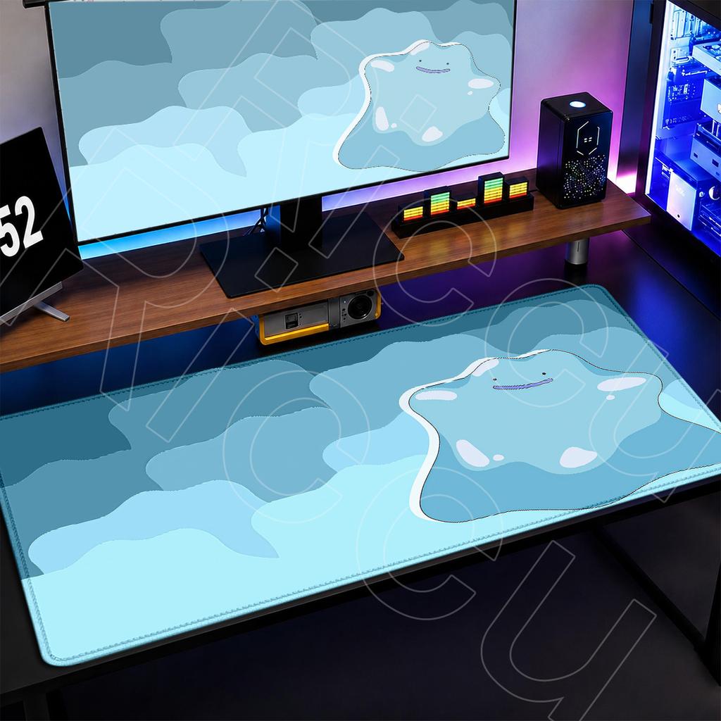 Mousepad Locking Edge Rubber Desk Mat PC Accessories XXL Pokemon Ditto 90x40cm Carpet Computer Washable Office Game Keyboard Rug