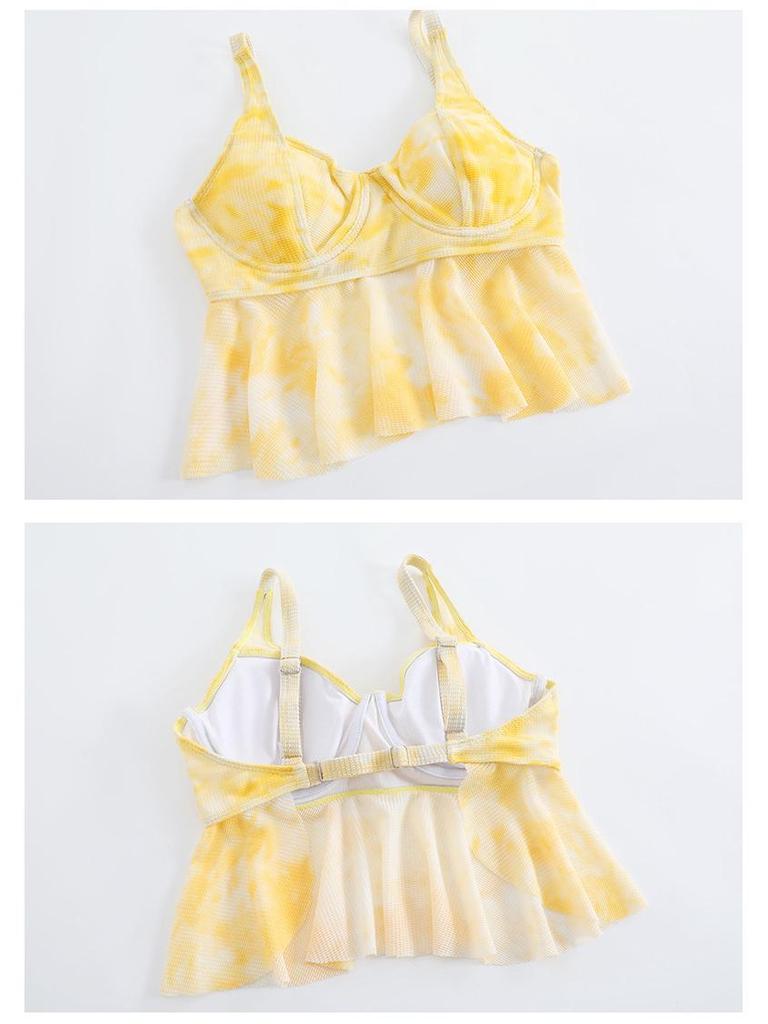 Vacation Plus Size Four-Piece Bikini Set: Long Sleeve, Split Skirt, Flattering for 200 lbs.