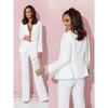 Ladies Solid Color Lapel Professional Suit Temperament Elegant Double-breasted Suits Women's Two-piece Set