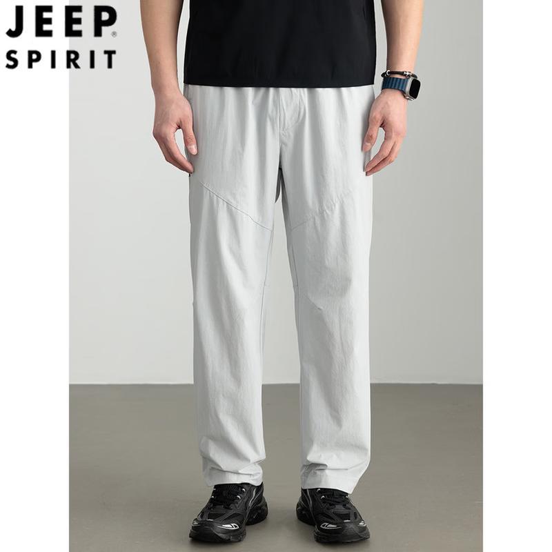 JEEP SPIRIT Men's Straight-Leg Elastic Waist Casual Pants