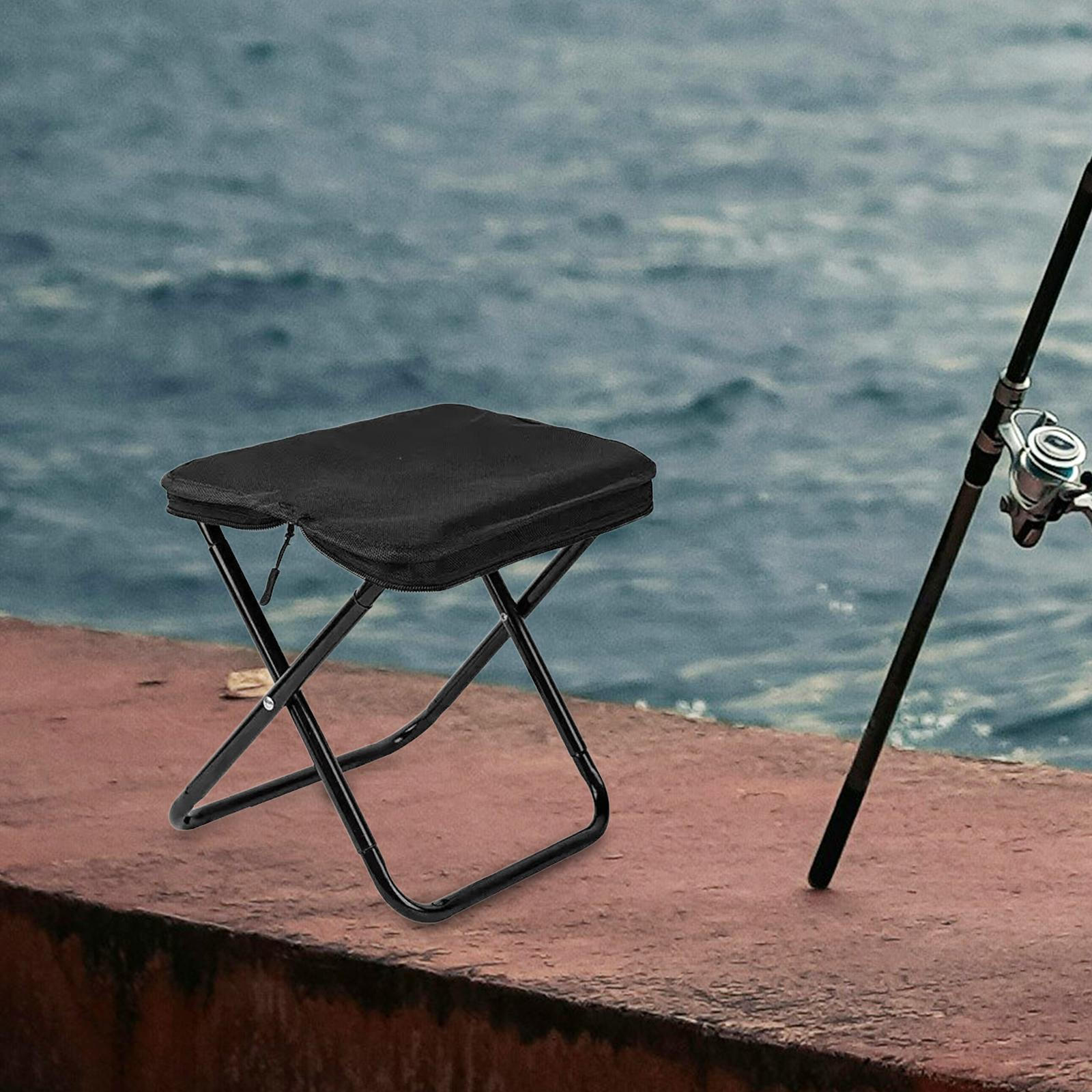 

Folding Camping Stool Camp Seating Comfort Lightweight Equipment Fishing Seat recliner чёрный