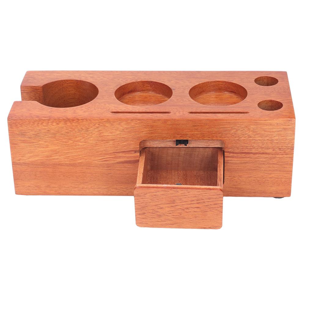 8 In 1 Wooden Coffee Tamper Station 51 To 54mm Height Adjustable Organizer Station 7 Compartments 1